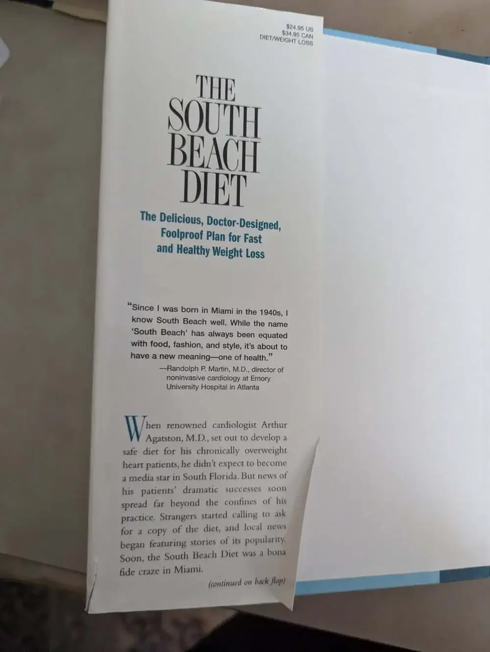 The South Beach Diet by Arthur Agatston Hard Cover Book 2003 Dust Jacket